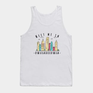 Colorful Philadelphia USA Skyline Tank Top